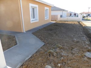 Aménagement de trottoir en béton balayé sur St André de Seignanx